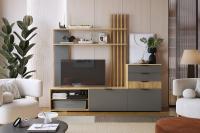 Гостиная Бери К3 дуб крафт золотой графит