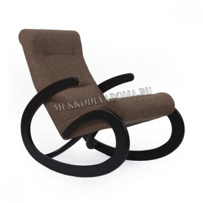 Кресло-качалка Неаполь Модель 1 (Венге-эмаль/Ткань Темно-коричневый Malta 15 А)