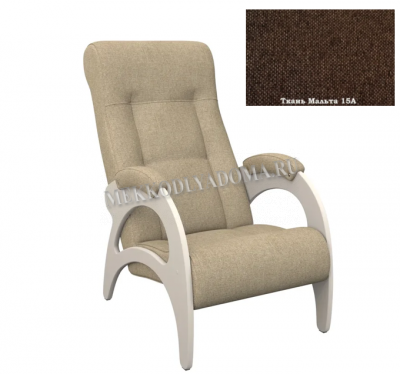 Кресло для отдыха Неаполь Модель 9 без лозы (Дуб шампань-эмаль/Ткань Темно-коричневый Malta 15 А)