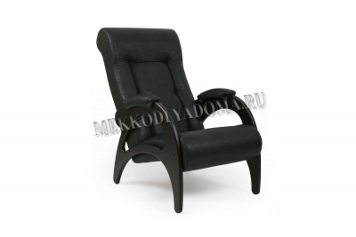 Кресло для отдыха Модель 41 без лозы (Венге/Экокожа Черный Vegas Lite Black)