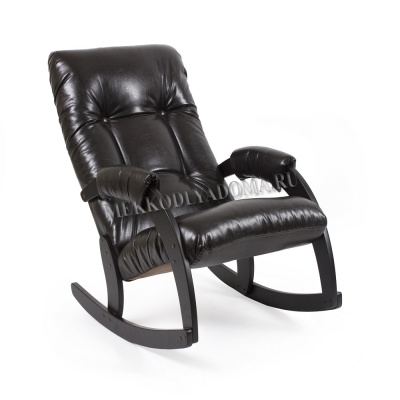 Кресло-качалка Модель 67 (Венге/Экокожа Коричневый Oregon perlamutr 120)