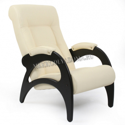 Кресло для отдыха Модель 41 без лозы (Венге/Экокожа бежевый Dundi 112)