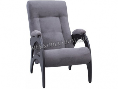 Кресло для отдыха Неаполь Модель 9 без лозы (Венге-эмаль/Ткань Темно-серый Verona Antrazite Grey)